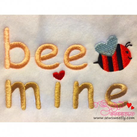 Bee Mine Lettering Embroidery Design- 1