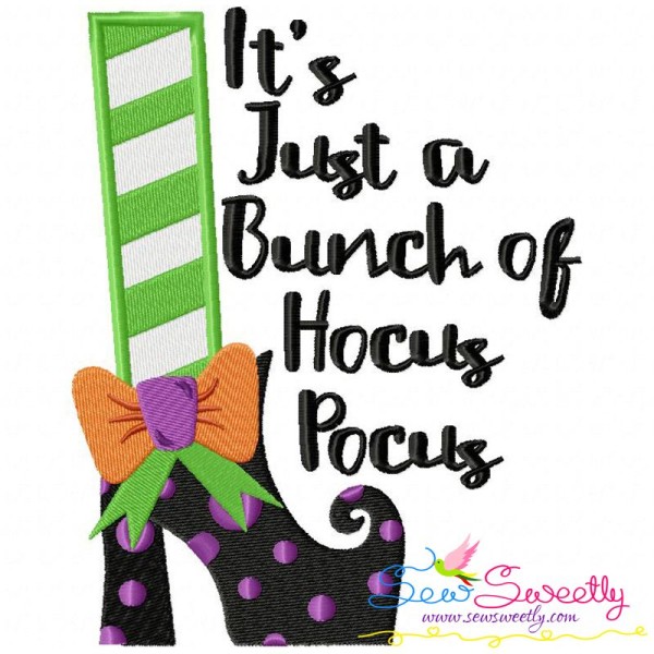 It's Just a Bunch of Hocus Pocus Lettering Embroidery Design Pattern-1