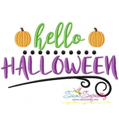 Hello Halloween Lettering Embroidery Design Pattern-1