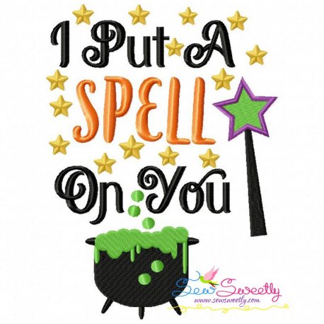 I Put a Spell on You-2 Lettering Embroidery Design Pattern-1