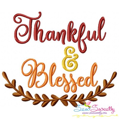 Thankful And Blessed Lettering Embroidery Design Pattern-1