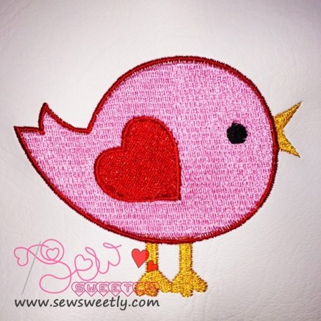 Cute Valentine Bird Embroidery Design- 1