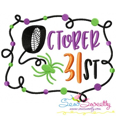 October 31st Halloween Lettering Embroidery Design Pattern-1