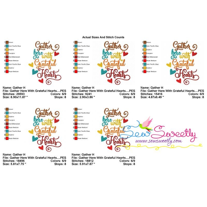 Gather here with grateful hearts lettering embroidery design  sew sweetly Gather here with grateful hearts lettering embroidery design  sew sweetly