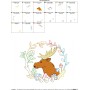 Fall Animal Frame Moose Embroidery Design Pattern-3