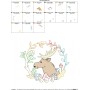 Fall Animal Frame- Moose Sketch Embroidery Design Pattern-3