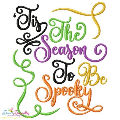 Tis The Season To Be Spooky Lettering Embroidery Design Pattern-1