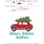 Warm Winter Wishes Lettering Christmas Tree Car Embroidery Design Pattern-3