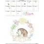 Fall Animal Frame- Hedgehog Sketch Embroidery Design Pattern-3