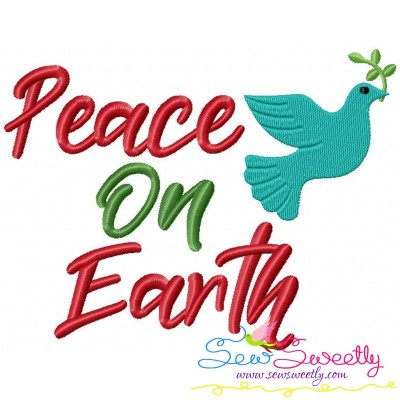 Peace on Earth Lettering Embroidery Design Pattern-1