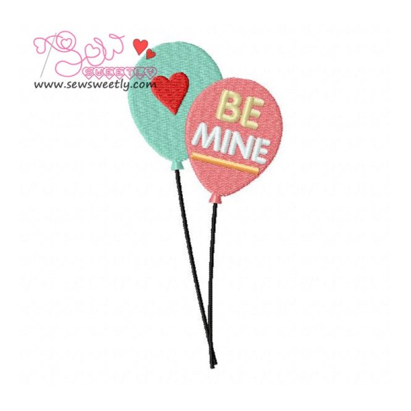 Love Balloons Embroidery Design Pattern-1