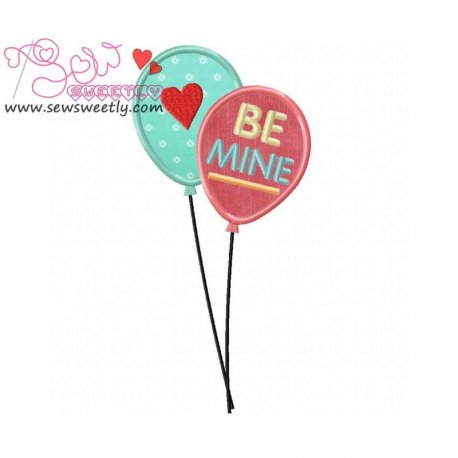 Love Balloons Applique Design- 1