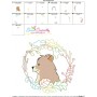 Fall Animal Frame- Bear Sketch Embroidery Design Pattern-3
