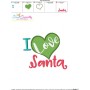 I Love Santa Lettering Embroidery Design Pattern-3