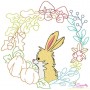 Fall Animal Frame- Bunny Embroidery Design Pattern-1