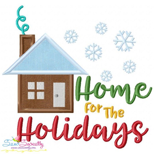Home For The Holidays Lettering Applique Design Pattern-1