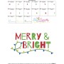 Merry and Bright Lettering Embroidery Design Pattern-3