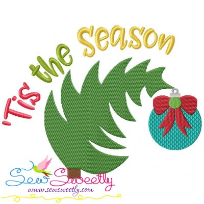 Tis The Season Lettering Embroidery Design Pattern-1