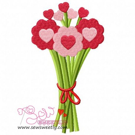 Valentine Bouquet Embroidery Design- 1
