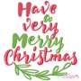 Have a Very Merry Christmas Lettering Embroidery Design Pattern-1