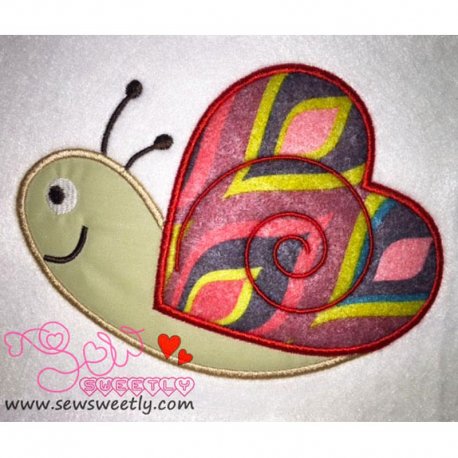 Valentine Snail Applique Design- 1