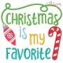 Christmas Is My Favorite Lettering Embroidery Design Pattern-1