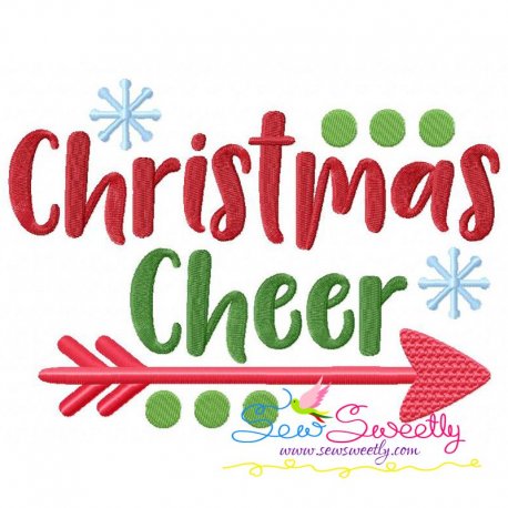 Christmas Cheer Lettering Embroidery Design Pattern-1