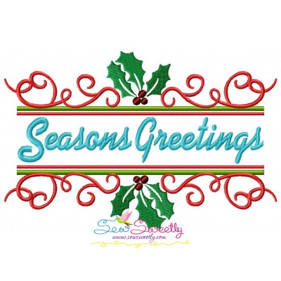 Seasons Greetings Lettering Embroidery Design Pattern-1