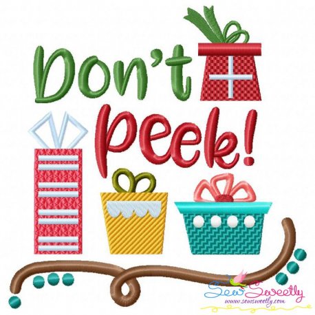 Don't Peek Lettering Embroidery Design Pattern-1