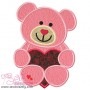 Valentine Teddy Bear Applique Design Pattern-2