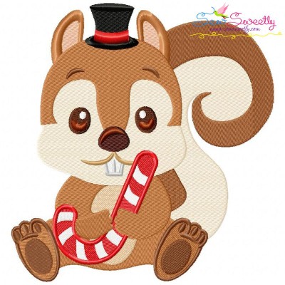 Christmas Baby Animal- Squirrel Embroidery Design Pattern-1