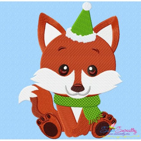 Christmas Baby Animal- Fox Embroidery Design Pattern-1