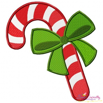 Candy Cane Ribbon Embroidery Design Pattern-1