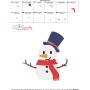 Christmas Snowman Blue Hat Embroidery Design Pattern-3