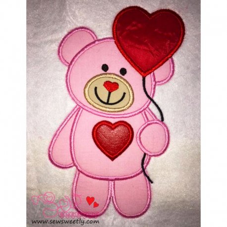 Valentine Teddy Bear 5 Applique Design Pattern-1