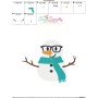 Christmas Snowman Glasses Embroidery Design Pattern-3