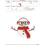 Christmas Snowman Glasses-2 Embroidery Design Pattern-3