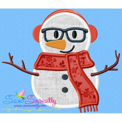 Christmas Snowman Glasses-2 Applique Design Pattern-1