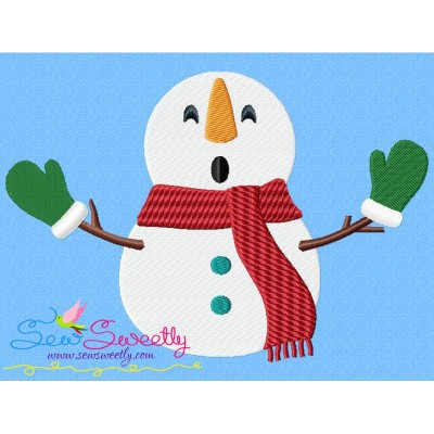 Christmas Snowman Gloves Embroidery Design Pattern-1