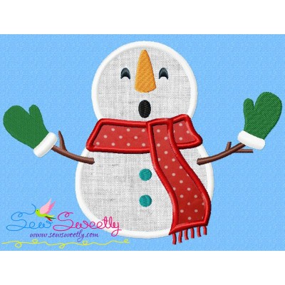 Christmas Snowman Gloves Applique Design Pattern-1