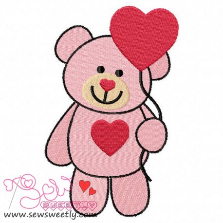Valentine Teddy Bear 5 Embroidery Design Pattern-1