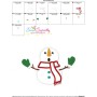 Christmas Snowman Gloves Applique Design Pattern-3
