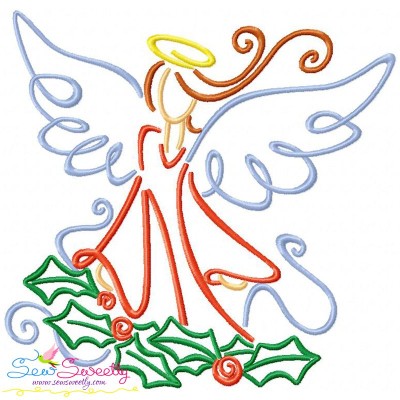 Christmas Swirls- Angel Embroidery Design Pattern-1