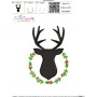 Deer Silhouette Wreath Embroidery Design Pattern-3