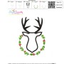 Deer Silhouette Wreath Applique Design Pattern-3