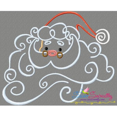 Christmas Swirls- Santa Face Embroidery Design Pattern-1