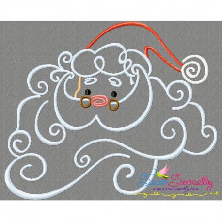 Christmas Swirls- Santa Face Embroidery Design Pattern