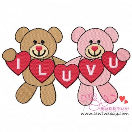 Valentine Teddy Bears 7 Embroidery Design Pattern-1
