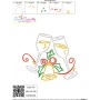 Christmas Swirls- Drinks Embroidery Design Pattern-3