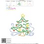 Christmas Swirls- Christmas Tree Embroidery Design Pattern-3